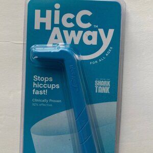HiccAway Hiccup Straw Stops Hiccups Fast Clinically Proven Blue 1 Pack New